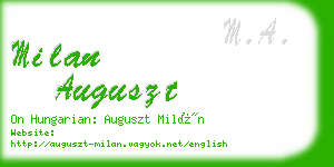 milan auguszt business card